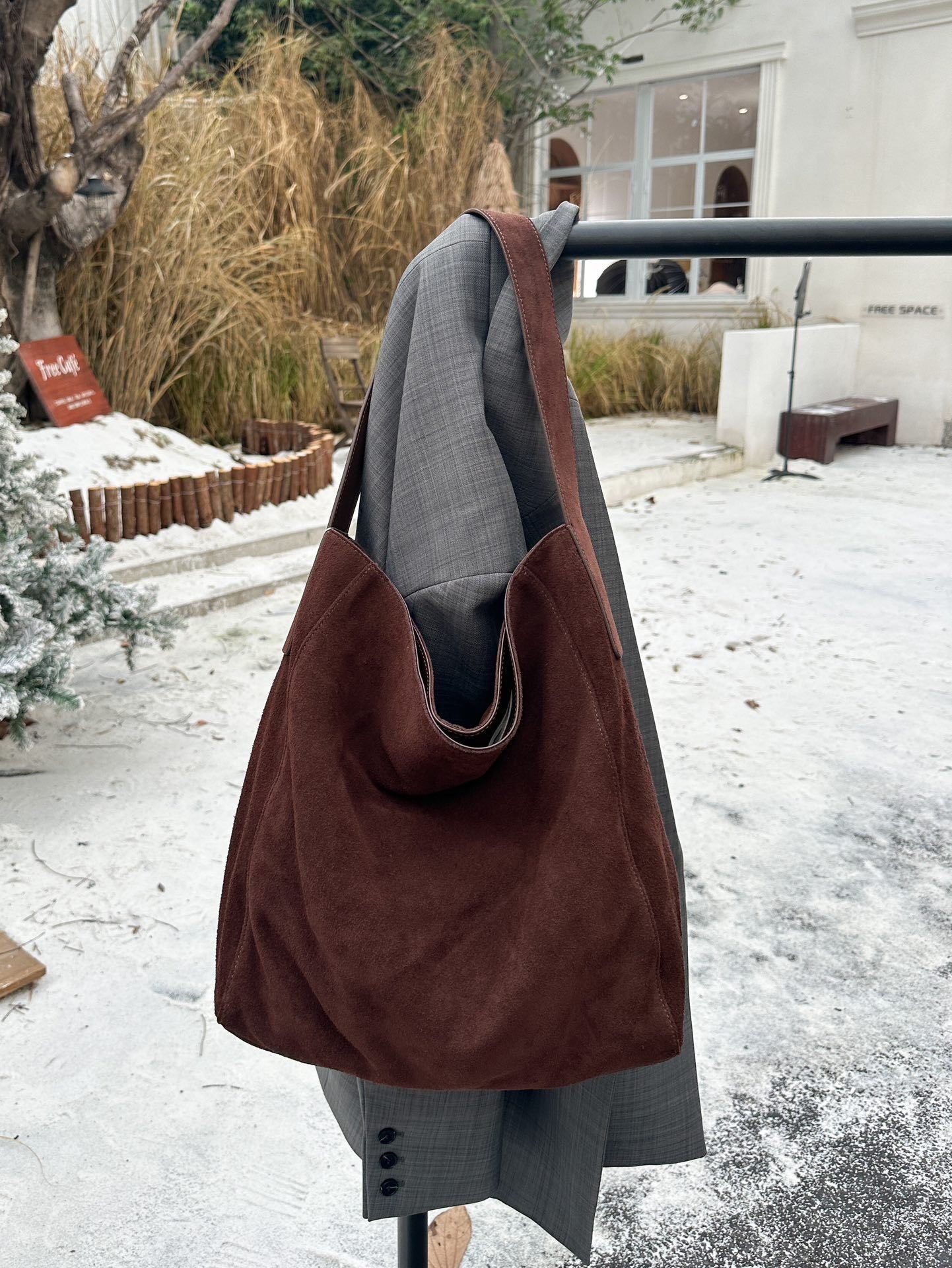 Women's Minimalist Loose Suede Shoulder Bag