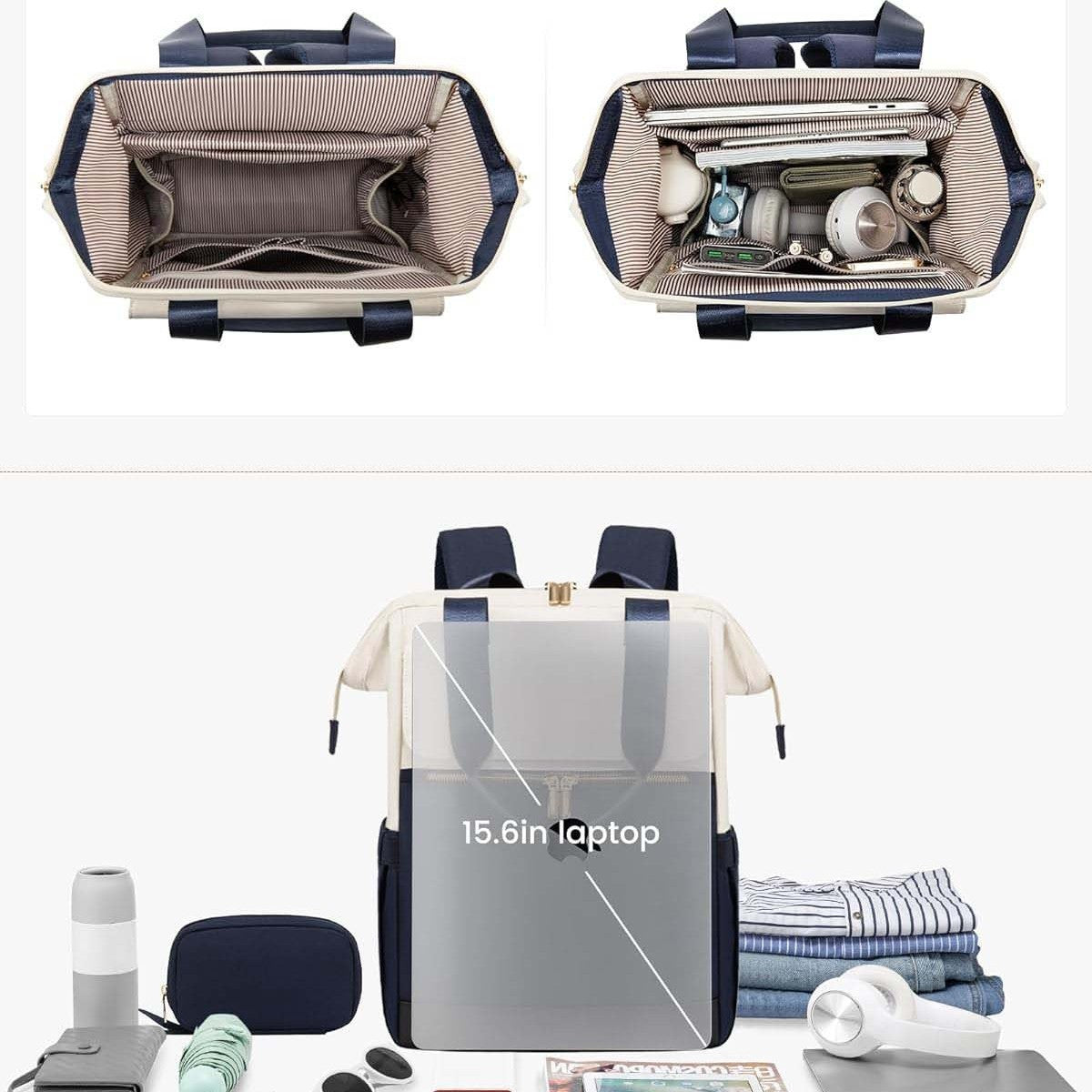 Travel Laptop Large Capacity Contrast Color Backpack