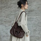 Vegetable-tanned Leather Retro Crossbody Tote Bag