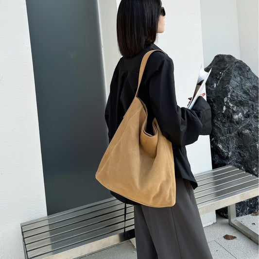 Women's Minimalist Loose Suede Shoulder Bag