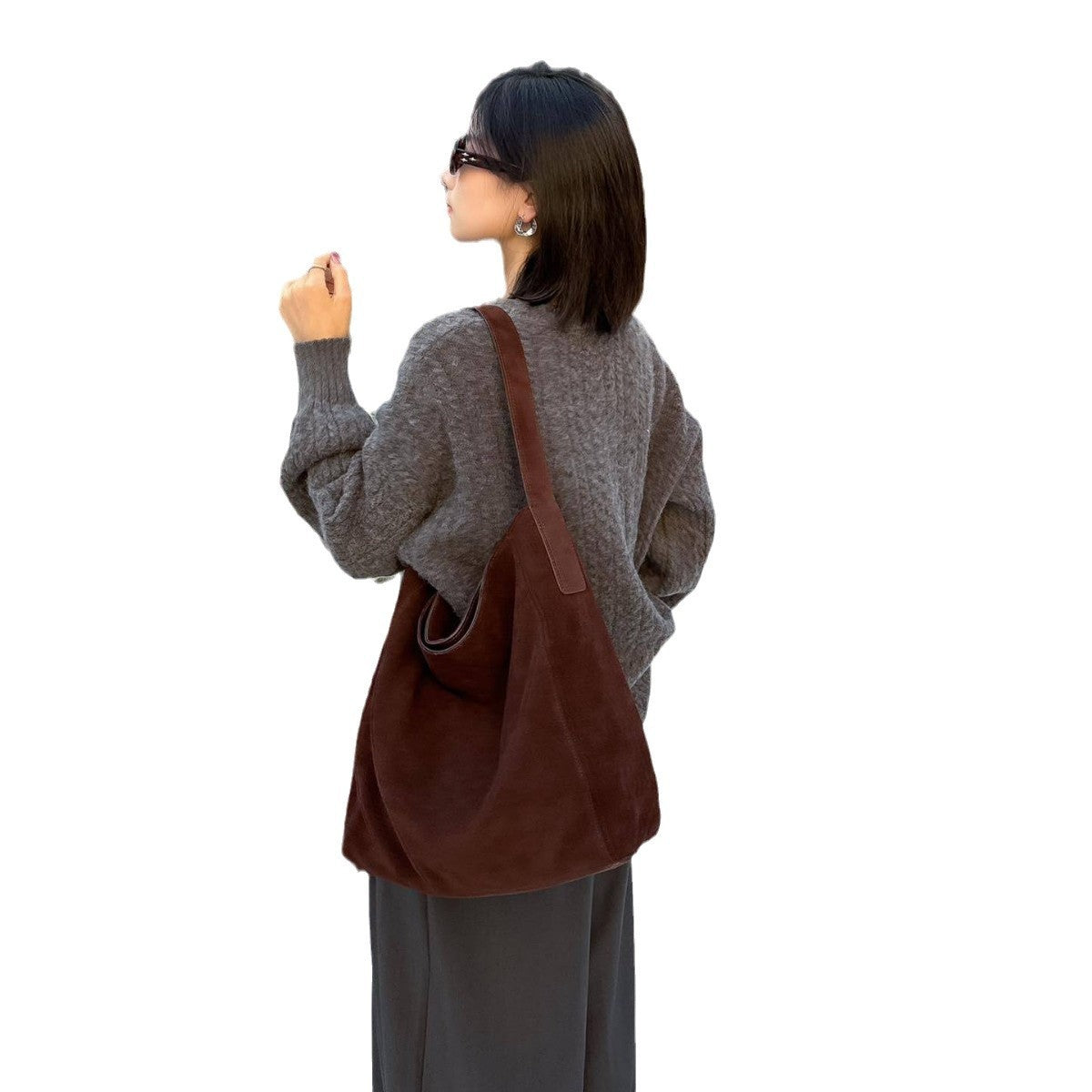 Women's Minimalist Loose Suede Shoulder Bag